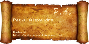 Petku Alexandra névjegykártya